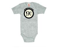 Body LOGOSHIRT "Harry Potter - Platform 9 3/4 Logo", Jungen, Gr. 74/80, EURO-Größen, grau (grau, meliert), 100% Baumwolle, unifarben, kurz, Rundhals, Bodys Body, mit lizenziertem Print (98531168-74) g