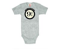Body LOGOSHIRT "Harry Potter - Platform 9 3/4 Logo", Mädchen, Gr. 98/104, EURO-Größen, grau (grau, meliert), 100% Baumwolle, unifarben, kurz, Rundhals, Bodys Body, mit lizenziertem Print (98531168-98)