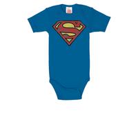 Body LOGOSHIRT, Jungen, Gr. 50/56, EURO-Größen, blau, 100% Baumwolle, bedruckt, normal, Rundhals, Bodys Body, mit Superman Logo-Frontdruck (38404915-50) blau