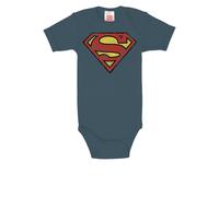 Body LOGOSHIRT, Jungen, Gr. 50/56, EURO-Größen, blau (dunkelblau), 100% Baumwolle, bedruckt, normal, Rundhals, Bodys Body, mit Superman Logo-Frontdruck (26012651-50) dunkelblau
