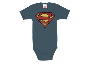 Body LOGOSHIRT, Jungen, Gr. 50/56, EURO-Größen, blau (dunkelblau), 100% Baumwolle, bedruckt, normal, Rundhals, Bodys Body, mit Superman Logo-Frontdruck (26012651-50) dunkelblau