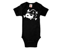 Body LOGOSHIRT, Jungen, Gr. 62/68, EURO-Größen, schwarz, 100% Baumwolle, bedruckt, mehrfarbig, kurz, Rundhals, Bodys Body, mit niedlichem Snoopy-Print (10271243-62) schwarz