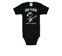 Body LOGOSHIRT, Jungen, Gr. 74/80, EURO-Größen, schwarz, 100% Baumwolle, bedruckt, normal, Rundhals, Bodys Body, im rockigen Snoopy-Design (98505559-74) schwarz