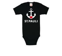Body LOGOSHIRT, Jungen, Gr. 98/104, EURO-Größen, schwarz, 100% Baumwolle, bedruckt, normal, Rundhals, Bodys Body, mit St. Pauli-Logo (88406357-98) schwarz