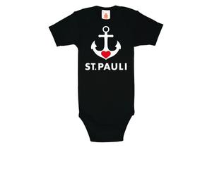 Body LOGOSHIRT, Jungen, Gr. 98/104, EURO-Größen, schwarz, 100% Baumwolle, bedruckt, normal, Rundhals, Bodys Body, mit St. Pauli-Logo (88406357-98) schwarz