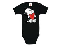 Body LOGOSHIRT "Snoopy - Heart", Jungen, Gr. 50/56, EURO-Größen, schwarz, 100% Baumwolle, unifarben, kurz, Rundhals, Bodys Body, mit süßem Motiv (37310430-50) schwarz