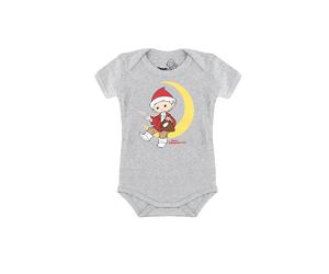 Body LOGOSHIRT "Unser Sandmännchen - Mond", Mädchen, Gr. 74/80, EURO-Größen, grau (grau, meliert), 93% Baumwolle, 7% Elasthan, bedruckt, meliert, kurz, Bodys Body, mit lizenziertem Print (64963202-74)