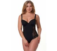 Body "MILA", Damen, Gr. 85, Cup D, schwarz, Obermaterial: 86% Polyamid, 14% Elasthan, AFTER EDEN D-CUP & UP, unifarben, comfort fit kurz, V-Ausschnitt, Bodys Body, mit Spitze, verstellbare Träger, mit