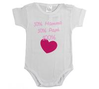 Body mit halben Ärmeln 50% Mamma e 50% Papà Rosa - 6 Monate