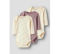 Body NAME IT "NBFBODY 3P LS HEART NOOS", Jungen, Gr. 92, N-Gr, summer sand pack:w, summer sand, deauville mauve, Sweatware, Obermaterial: 100% Baumwolle, unifarben, regular fit, Rundhals, Bodys Body (