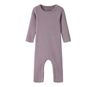 Body NAME IT "NBNNAKAL LS SUIT NOOS", Mädchen, Gr. 62, N-Gr, lila (elderberry), Sweatware, Obermaterial: 95% Baumwolle, 5% Elasthan, unifarben, regular fit, Rundhals, Bodys Body (55129708-62) elderber