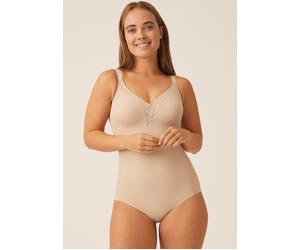 Body NATURANA "Solutions", Damen, Gr. 90, Cup E, beige (light beige), Obermaterial: 81% Polyamid, 19% Elasthan. Spitze: 64% Polyamid, 36% Elasthan, unifarben, bequem, V-Ausschnitt, Bodys Body, V-Aussc