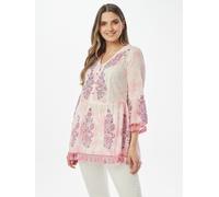Body Needs Tunika mit Batik Rosen Druck 46 rosa