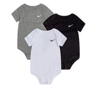Body NIKE SPORTSWEAR "für Babies", Mädchen, Gr. 56, N-Gr, schwarz-weiß (weiß, grau, schwarz), Jersey, Graumeliert (Obermaterial): 60% Baumwolle, 40% Polyester. Obermaterial: 60% Baumwolle, 40% Polyest