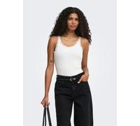 Body ONLY "ONLVINI S/L LACE BODYSUIT RS JRS", Damen, Gr. XS, N-Gr, cloud dancer, Jersey, Obermaterial: 94% Baumwolle, 6% Elasthan, unifarben, Rundhals, Bodys Body, Baumwollmischung, Spitze (79900937-X