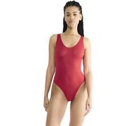 Body SLOGGI "ZERO Feel Bliss Festive", Damen, Gr. M, N-Gr, rot (shanghai rot), Spitze, Obermaterial: 76% Polyamid, 24% Elasthan, Bodys, nahtlos mit Spitzenoptik (92793507-M) shanghai rot