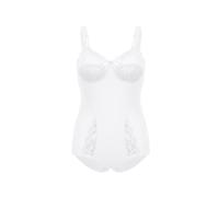 Body SUSA "Latina", Damen, Gr. 90, Cup B, weiß, Obermaterial: 78% Polyamid, 15% Elasthan, 7% Baumwolle, figurbetont, Bodys Body, stark formend, Glitzer-Effekt, Spitze, ohne Bügel (78658449-90) weiß