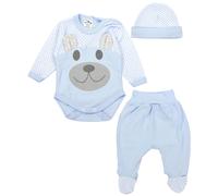 Body TUPTAM "Set Baby Body Strampelhose Mütze Bekleidungsset", Jungen, Gr. 56, N-Gr, blau, Obermaterial: 100% Baumwolle CO., Bodys Body (56760909-56) blau
