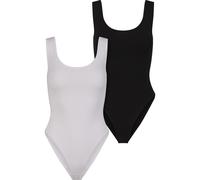 Body URBAN CLASSICS "Urban Classics Ladies Organic 2-Pack", Damen, Gr. XS, US-Größen, weiß, schwarz, 95% Baumwolle, 5% Elasthan, Bodys Body (70644049-XS) weiß, schwarz