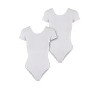 Urban Classics Damen Body Ladies Organic Stretch Jersey Body 2-Pack, 2er Pack Body für Frauen, Bio-Baumwolle, white+white, 5XL