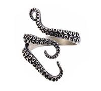 BODYA Gothic Punk Edelstahl Octopus Tentakel Ring Tintenfisch Kraken Nyarlathotep Größe Einstellbar