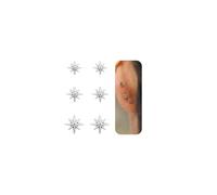 BodyBonita 3 Paar Flachrücken Ohrringe - 925 Sterlingsilber Stecker Medizinische Ohrstecker für Damen, 16K Gold Plattiertes Piercing Set, Stern CZ Silber Tragus Piercing Schmuck Silber