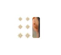 BodyBonita 3 Paar Flachrücken Ohrringe - 925 Sterlingsilber Stecker Medizinische Ohrstecker für Damen, 16K Gold Plattiertes Piercing Set, Blume CZ Silber Tragus Piercing Schmuck Gold