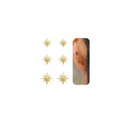 BodyBonita 3 Paar Flachrücken Ohrringe - 925 Sterlingsilber Stecker Medizinische Ohrstecker für Damen, 16K Gold Plattiertes Piercing Set, Stern CZ Silber Tragus Piercing Schmuck Gold