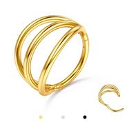 BodyBonita Dreifachem Nasenpiercing Ring - Gold 316L Chirurgenstahl Septum Clicker 16G Conch Rook Tragus Helix Piercings Creolen Schmuck Knorpel Ohrring 10mm