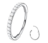 BodyBonita Nasenring Hoops - 316L Edelstah Nasenpiercings 20G/20G/20G CZ Conch Helix Piercings Schmuck Septum Piercing Knorpel Ohrring Rook Tragus Daith 12 mm Silber