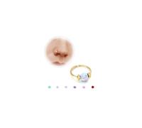 BodyBonita Opal Nasenpiercing Ring - 24G 316L Chirurgenstahl Septum Piercing für Frauen Nasenpiercing Schmuck Piercing Nase Conch Daith Helix Ohrring Weißer Opal 7mm 14 Karat Vergoldeter