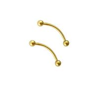 BodyJewelryOnline Erwachsenen Paar Snake Eyes 16G Zunge Barbell Chirurgenstahl eloxiert - (Gold IP)