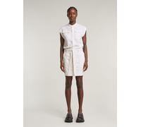Bodykleid G-STAR "Cap Sleeve Pocket Dress", Damen, Gr. S, Normalgrößen, lt chalk gd, Obermaterial: 50% Baumwolle, 50% Baumwolle, Kleider (66338347-S) lt chalk gd