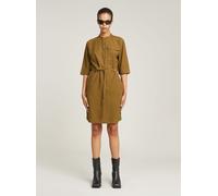 Bodykleid G-STAR "Fluid Kleid", Damen, Gr. L, Normalgrößen, dk mustard, Obermaterial: 90% Viskose, 10% Polyester, Kleider (73988250-L) dk mustard