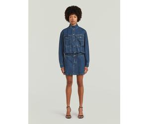 Bodykleid G-STAR "Jacket-Kleid", Damen, Gr. S, Normalgrößen, antique faded sentry blau, Obermaterial: 100% Baumwolle, Kleider (87511549-S) antique faded sentry blau