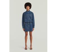 Bodykleid G-STAR "Jacket-Kleid", Damen, Gr. S, Normalgrößen, blau (antique faded sentry blau), Obermaterial: 100% Baumwolle, Kleider (87511549-S) antique faded sentry blau