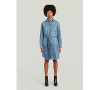 Bodykleid G-STAR "Shirt Dress Belt", Damen, Gr. XXS, Normalgrößen, faded blau kyanite, Obermaterial: 100% Baumwolle, Kleider (10366323-XXS) faded blau kyanite