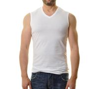 Ragman Tanktops 2er-Pack V-Ausschnitt Slim Fit Baumwolle Herren Weiß L