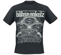 Böhse Onkelz Mexico 2014 Männer T-Shirt schwarz S 100% Baumwolle Band-Merch, Bands, Totenköpfe