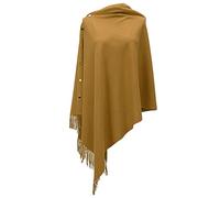 BOER Schals für Damen - Langer, weicher, warmer Damenschal im Winter mit Knöpfen, Strickschal im Wollstil mit Spinnquaste, Stola, Schals für Damen