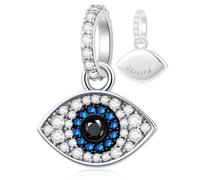 Böses Auge Charms Pendant passen Pandora Muttertag Armband Halskette, 925 Sterling Silber Funkelnder Türkisches Blau auge Charm Anhänger mit gesegnet, Glücklich Geschenke für Familie/Freunde/Paare
