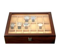 BOGAZY Uhrenbox uhrenschachtel 18-teilige Uhrenbox Aus Holz Mit Transparenter Glasabdeckung, Abschließbare Aufbewahrungsbox for Schmuck Uhren Aufbewahrungsbox
