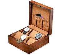 BOGAZY Uhrenbox uhrenschachtel Uhrenbox mit 6 Fächern aus Holz Uhrenaufbewahrungsbox mit Schloss Uhrenbox Uhrenaufbewahrungsbox Uhren Aufbewahrungsbox (Color : A, Size : 6 Slots)
