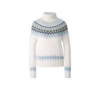 BOGNER Kaschmir-Norweger-Pullover Ingrid für Damen - Weiß/Blau/Oliv - 34