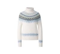 BOGNER Kaschmir-Norweger-Pullover Ingrid für Damen - Weiß/Blau/Oliv - 36