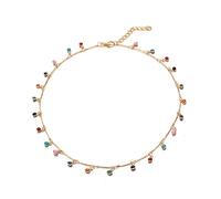 Bohème-Gold-Halskette für Damen, charmant, bunte Steinkette, Chocker, handgefertigt, Party-Schmuck, Großhandel, Halsbänder, modisch mit schönen