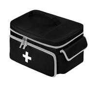 BOHEMIABY Tragbar Arzttasche Medizintasche, Luft Reiseapotheke Tasche, Arzttasche Hausbesuch, Tragebare Medikamententasche für Pflege, Medizintasche Reise Aufbewahrungstasche, Schwarz