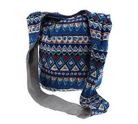 Bohemian Handtasche Schultertasche Crossbody Tasche Schulterbeutel mit Reißverschluss - Blau
