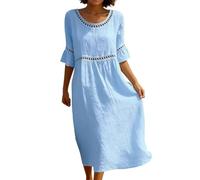 bohemian kleidung damen, Sommerkleid Damen Leicht - Boho Kleid Elegant Strandkleid Casual Partykleid Retro Cocktailkleid Freizeitkleid Luftig Blusenkleid Shirtkleid Hochzeit Strand Tunika Kleid