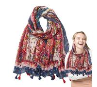 Bohemian-Schal für Damen, Bohemian-Stil, Fransen-Schal, Reise-Patchwork-Schal, Vintage-Schal für Sommer, Herbst, Winter